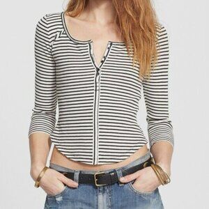 Free People - Striped Thermal Stars and Stripes Top - XS